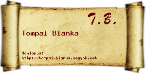 Tompai Bianka névjegykártya