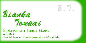 bianka tompai business card